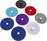 Outanaya 8Pcs Diamond Polishing Disc for Granite Marble Concrete Wet Use Grinding Pads with Color Coded Hook for Easy Identification and Attachment Durable and Aggressive