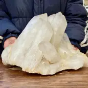 19.18LB Crystal Cluster white Quartz Large Cluster Crystal Décor Meditation Reik