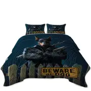 Cool Animal Art Beware of Dog Coverlet