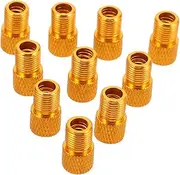 LIFKOME 10pcs Nozzle Adapter Presta Valve for Air Compressor Presta Valve Air Chuck Bike Pump Part Bike Tire Pump Adapter Bicycle Nozzle Golden Alloy