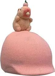 Zxpjkyu Capybara Ski Helmet Cover, Ski Helmet Decoration, Knitted Hat, Snowboard Helmet Cover for Single Board and Double Board Rides