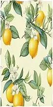 RPLIFE Yellow Lemons Green Leaves Beach Towels, Microfiber Travel Beach Towel for Men Women