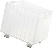 ＫＬＫＣＭＳ under Desk Book Case with Casters File Box with Handles Magazine Holder Multifunction Movable Book Organizer for Office, Clear