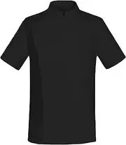 [Generic] Men's Zip Front Cool Breeze Chef Coat Solid Color Kitchen Cook Uniform Jacket Polo Shirts Short Sleeves