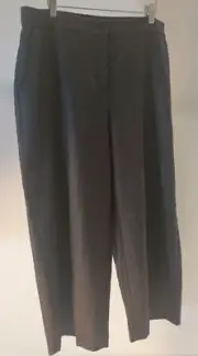 New Eileen Fisher Charcoal Soft Wool Flannel Wide-Leg Pants Large MSRP: $248