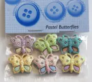 Pastel Butterflies / Dress It Up / FLAT-BACK Craft Embellishments