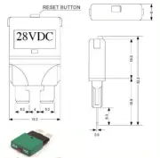 1Pc 28V Mini Fuse Circuit Breaker for replace Standard automotive blade fuses