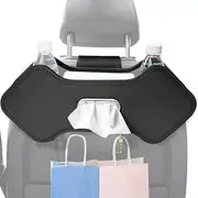 Car Seat Back Organizer - PU Leather Tissue Storage Box Headrest Seat Organizer,Car Organizer with Cup Holder Multi-Function Car Accessories for SUV & Car