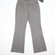 NWT Nicole Miller Pants Women's 6 Gray Dress Pant Flat Front Wide Leg