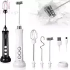 Wireles USB Rechargeable Electric Milk Frother 3 Speed Handheld Drink Foam Maker