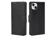 ZUSLAB for iPhone 15 Plus Case, Hanman Leather Wallet Cover Black