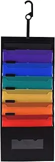 6 Pockets Hanging File Folder Accordian File Organizer A4 Size Wall Organizer Color for Home Office School
