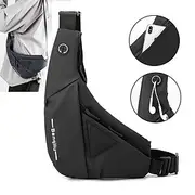 Men's Waterproof Crossbody Sling Bag – Anti-Theft Chest Pack with USB Charging Port for Travel Outdoor Activities