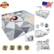 Portable Foldable Baby Crawling Mat - Large 50" Play Mat for Safe Play