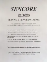 SENCORE SC3080 (SERVICE & REPAIR DATABASE) Symptoms&Cures, Precise Repair Detail