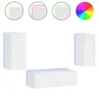3pcs RGB LED Lights Wall TV Cabinet Entertainment Unit Table Stand Storage Shelf