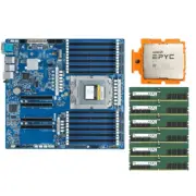 Gigabyte MZ33-AR0 Motherboard + AMD EPYC 9654P CPU + 6x SK 32GB 4800MHz RAMs