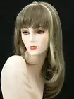 Long Wigs Skin Top w/Bangs Layered Light Ash Brown/Champagne Blonde F2