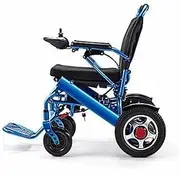 Lightweight Electric Wheelchair, Foldable Smart Aluminum Alloy Four-Wheeled Scooter For Home Elderly Disabled, Blue (100kg, About 220lbs)
