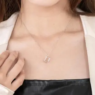 【Porabella】925純銀情侶款項鍊 男女款時尚小眾簡約 心電心方塊獨特項鍊 Necklace 一對販售