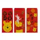 小禮堂 迪士尼 小熊維尼 中式彩色燙金直式紅包袋3入組 (吉祥話款)
