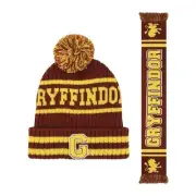 Harry Potter Hat and Scarf Set Hogwarts Gryffindor