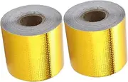 JEWEDECO 2pcs Car Exhaust Tape Duct Sealant Aluminum Foil Tape Easy Peel Heat Resistant