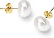 [BURLAP LIFE] 2023 New Freshwater Real Round Pearl Stud Earrings Quality Pearl Earrings for Women