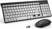 J Wireless Keyboard Mouse, Full Size and Slim 2.4G Wireless Keyboard