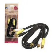 Aerpro AV Lead RCA 75 Ohms 3 Male To 3 Male Coaxial Plugs - Wiring Kit, 0.75m - AP75YWB