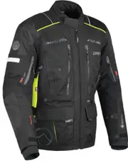 DANE Hornum waterproof Motorcycle Textile Jacket, black-yellow, Size M for Men Black Yellow
