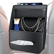 Car Storage Box Between Seats | Car Hangable Storage Between Seats,Car Leather Storage Between Seats, Back Storage Organizer Bag for Console