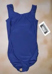 NWT Main Street Navy Blue Polyester Spandex Tank Leotard Dance Petite Adult