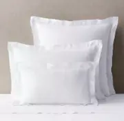 $139 Restoration Hardware Stonewashed Belgian Flax Linen Euro Sham White NWT