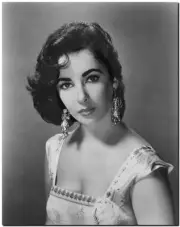 Vintage Hollyood Silver Screen Goddess CANVAS PRINT 16"X 12" Elizabeth Taylor