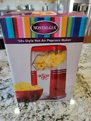 Nostalgia Electrics 50s Style Hot Air Popcorn Popper Red Retro Series New
