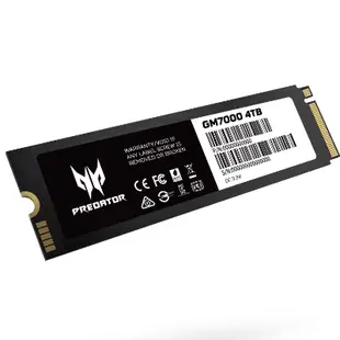 宏碁 Acer Predator GM7000 M.2 PCIe 4.0 4TB SSD 固態硬碟 (HD-AGM704T) 香港行貨