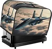 Aircraft Fighter Jets Toaster Cover 2 Slice Bread Machine Covers Waterproof Universal Size Kitchen Small Appliance Cover with Hang Loop, Dust and Fingerprint Protection
