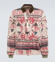 [Sacai] Sacai Printed patchwork cotton jacket AU 90 pink