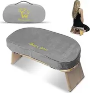 Meditation Bench - Foldable, Ergonomic, Bamboo Kneeling Stool— Perfect Seiza Bench Meditation Stool Chair for Prayer & Travel - Deeper & Enjoyable Sessions
