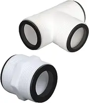 lalago 2 Pieces 38 mm 2 & 3-Way Pool Connection Set, Pool Hose Adapter with 5 Black Seals, PVC Pool Hose Connector, Garden Hose Extension, Pool Accessories, Compatible with Intex and Coleman