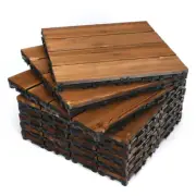 11/22/33pcs 12''x 12'' Deck Tiles Interlocking Wood Flooring Pavers Tiles Set