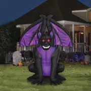 HUGE! ALMOST 9' LIGHTED GUARD DARK NIGHT GARGOYLE HALLOWEEN YARD INFLATABLE