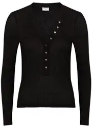 Yves Saint Laurent Black Ribbed Modal and Cotton-blend top - XS XS