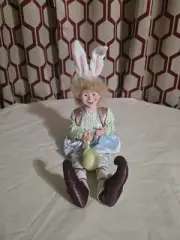 Cynthia Rowley Easter Spring Bunny Elf Doll Figurine Shelf Sitting 16" Posable