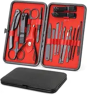 ZIBUYU® Nail Cutter Set Pedicure Kit for Women for Foot 18pcs Manicure Pedicure Kit Ear Wax Remover Kit, Tool Kit with Storage Case Perfect Gifts for Women and Men