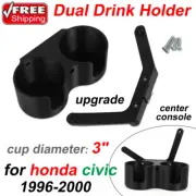 For 1996-2000 Honda Civics Double Drink Cup Holder Upgrade Kit Center Console 3"