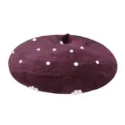 JUMISEE Fluffy Faux Fur French Beret Hats for Women Girls One Size Wine Red