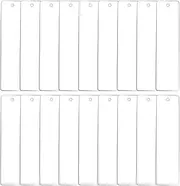 SUNNYCLUE 40Pcs Rectangle Acrylic Charm Clear Ornament Blanks Bulk Transparent Unfinished Square Blank Hanging Ornaments Charms with Hole for Keychain Bags Chain Decoration DIY Crafts Accessories