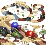Dinosaur Toys Race Track,Flexible Train for Kids 3 4 5 6 Year, with 7 Dinosaurs